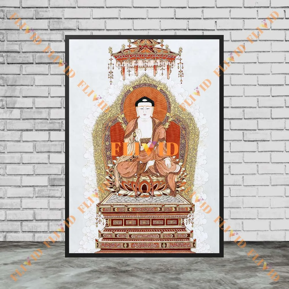 

Religion Buddhism Sakyamuni Maitreya Buddha Poster Wall Pictures For Church Room Decor Wall Art Canvas Painting Unframed