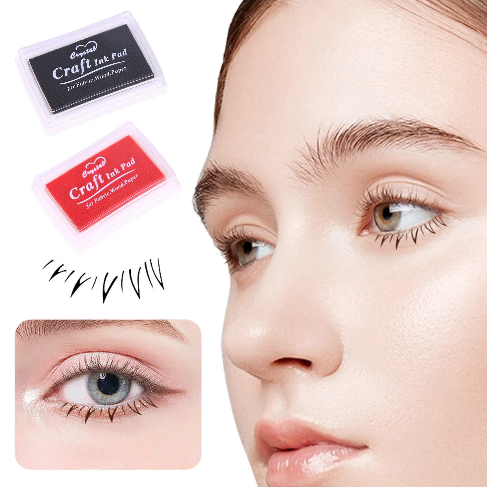 Craft Ink Pad for Rubber Stamps Safe Non-Toxic Ink Stamp Pad for Eyelash Extension Makeup Tool