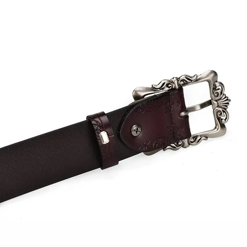 Damen-Ledergürtel, einfacher, vielseitiger koreanischer Ledergürtel, breiter Gürtel für Damen, dekorativ, lässig, modisch, Student, Jeansgürtel, trendig – Detail 6