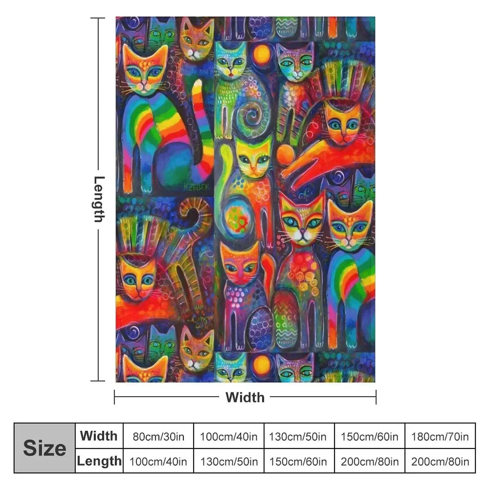Rainbow cats acrylics Throw Blanket Stuffeds christmas gifts warm winter Soft anime funny gift Blankets