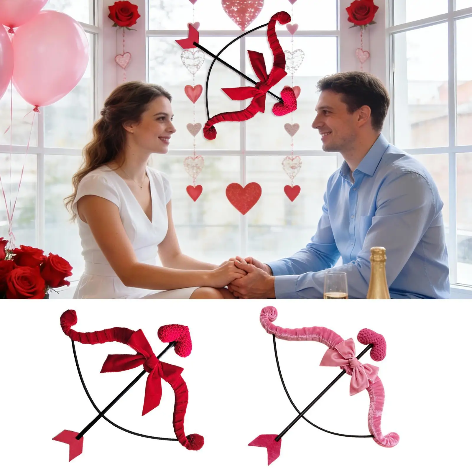 Dress Up Props For Valentines Wedding Cosplay Supplies Holiday Bow Costume Props For Couples Boyfriends Girlfriends Photographer