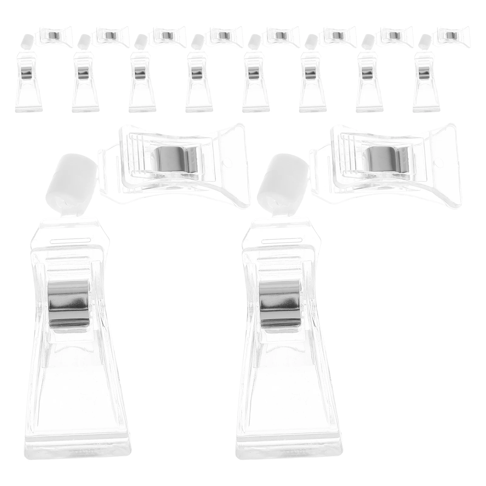 

10Pcs Rotatable Sign Clips Clear Plastic Display Price Tag Holders Double Sided Label Clips for Retail Store Shelves