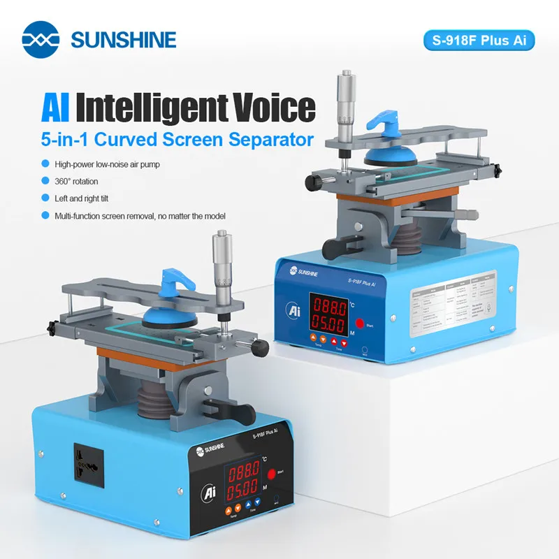 SUNSHINE S-918F Plus Ai 5-in-1 Curved Screen Separator with High-power Low-noise Air Pump AI Intelligent Voice Frame Remover