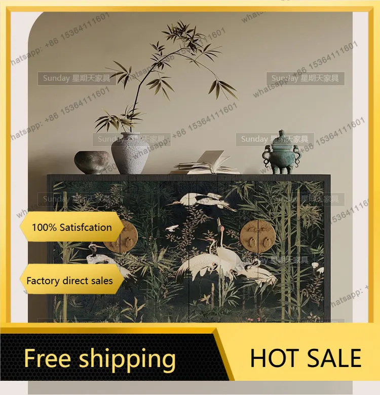 Factory Direct hand-painted dining side cabinet advanced classical, living room bedroom chest can be customized