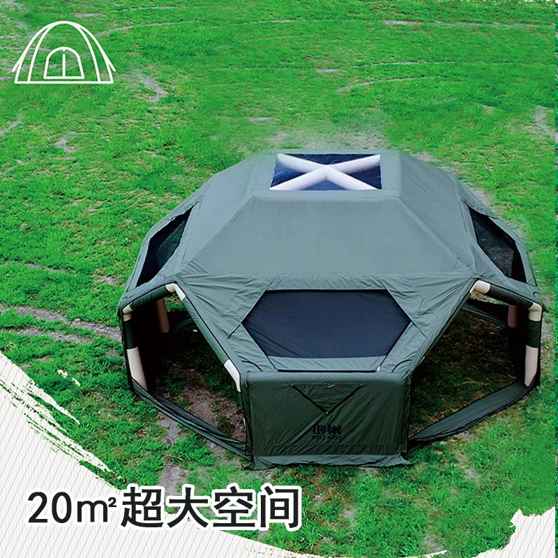 

Outdoor Waterproof Inflatable Dome Tent Thickened 8-10 Person Automatic Camping Multifunctional Cotton Canvas Tent house