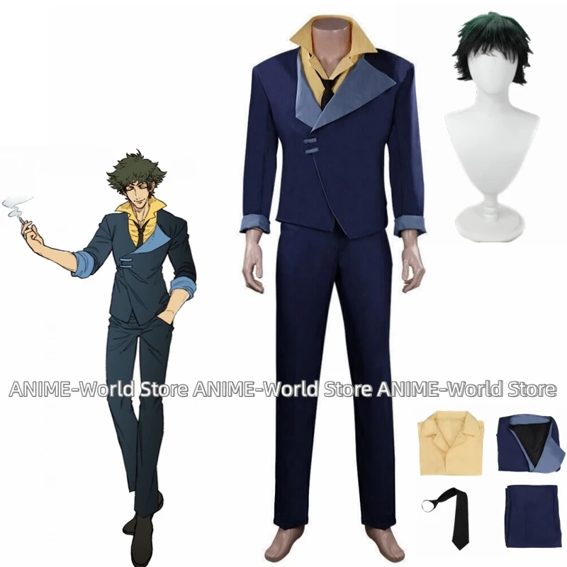 《Custom Size》Anime Cosplay Spike Spiegel Cosplay Costume Suit Halloween Outfit Uniform Wig Custom Size Any Size