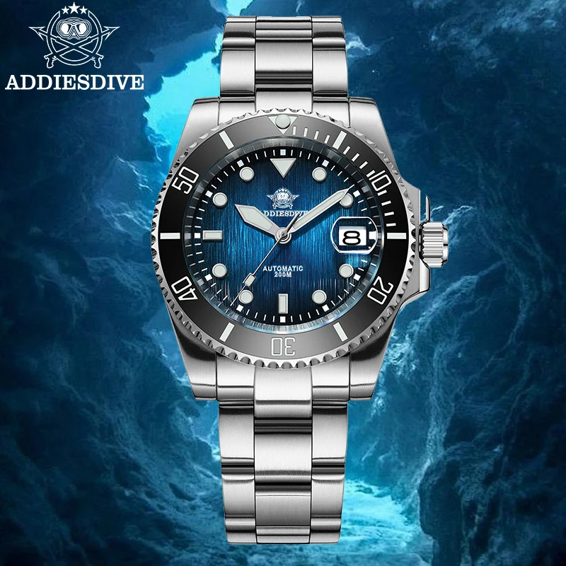 

ADDIESDIVE Watch Diving New Men's Automaic Wristwatch NH35 Mechanical 41mm Sapphire Glass Luminous Waterproof 200m AD2078