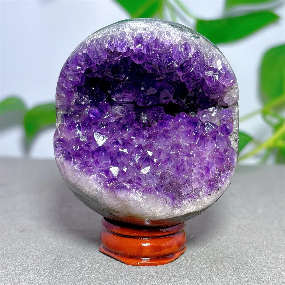 Open Face Amethyst Cluster Sphere Crystal Natural Stone Quartz Minerals Home Decoritems Reiki Garden Gifts Energy Healing Love