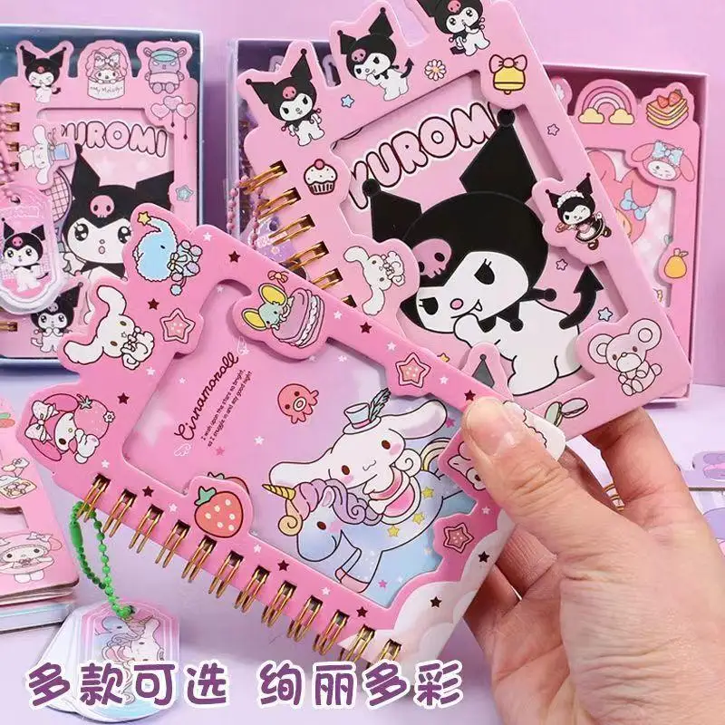 Sanrio Hand Ledger Hello Kitty Kawaii Cartoon Coil Book Kuromi Cute Cartoon Notebook Fashion Portable Student Stationery2024 Kit