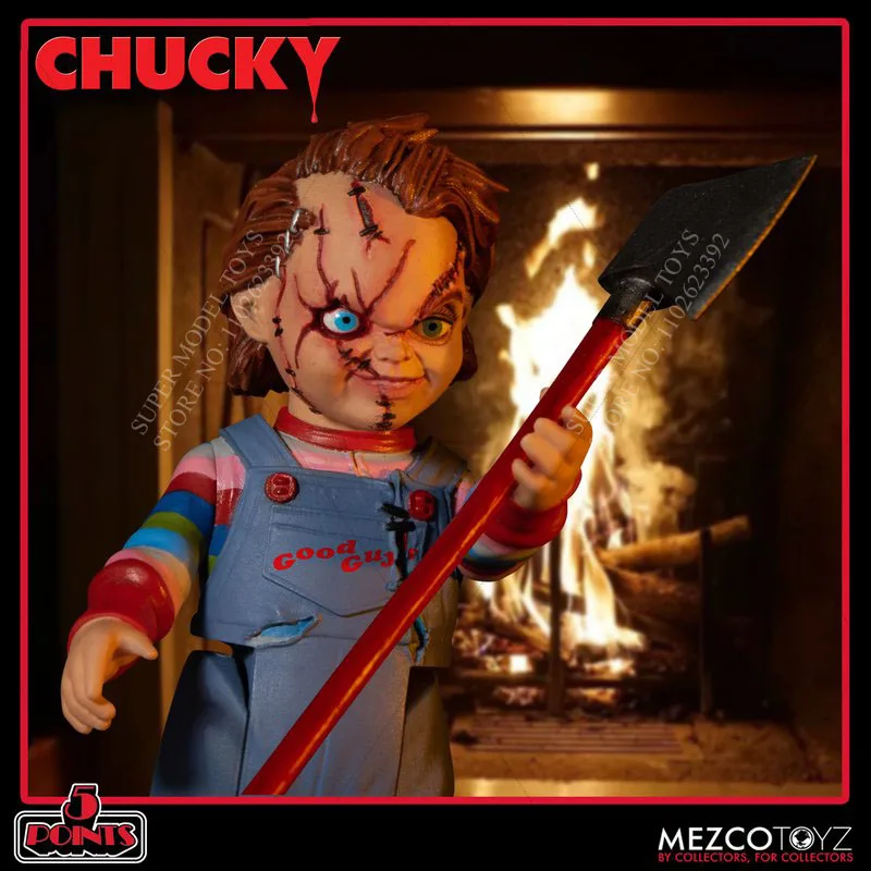 Mezco1/18 Schaal Soldaat Chucky Kind Spelen Angst Films 5-Punts Serie Luxe Set Volledige Set 3.75-Inch Actiefiguurmodel Speelgoed