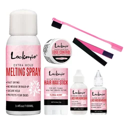 LOCKMIO Melting Spray Glue,Adhesive,Remover or Edge Control Wax Stick Band Brush Hair Extension for Women Lace Wig Installation