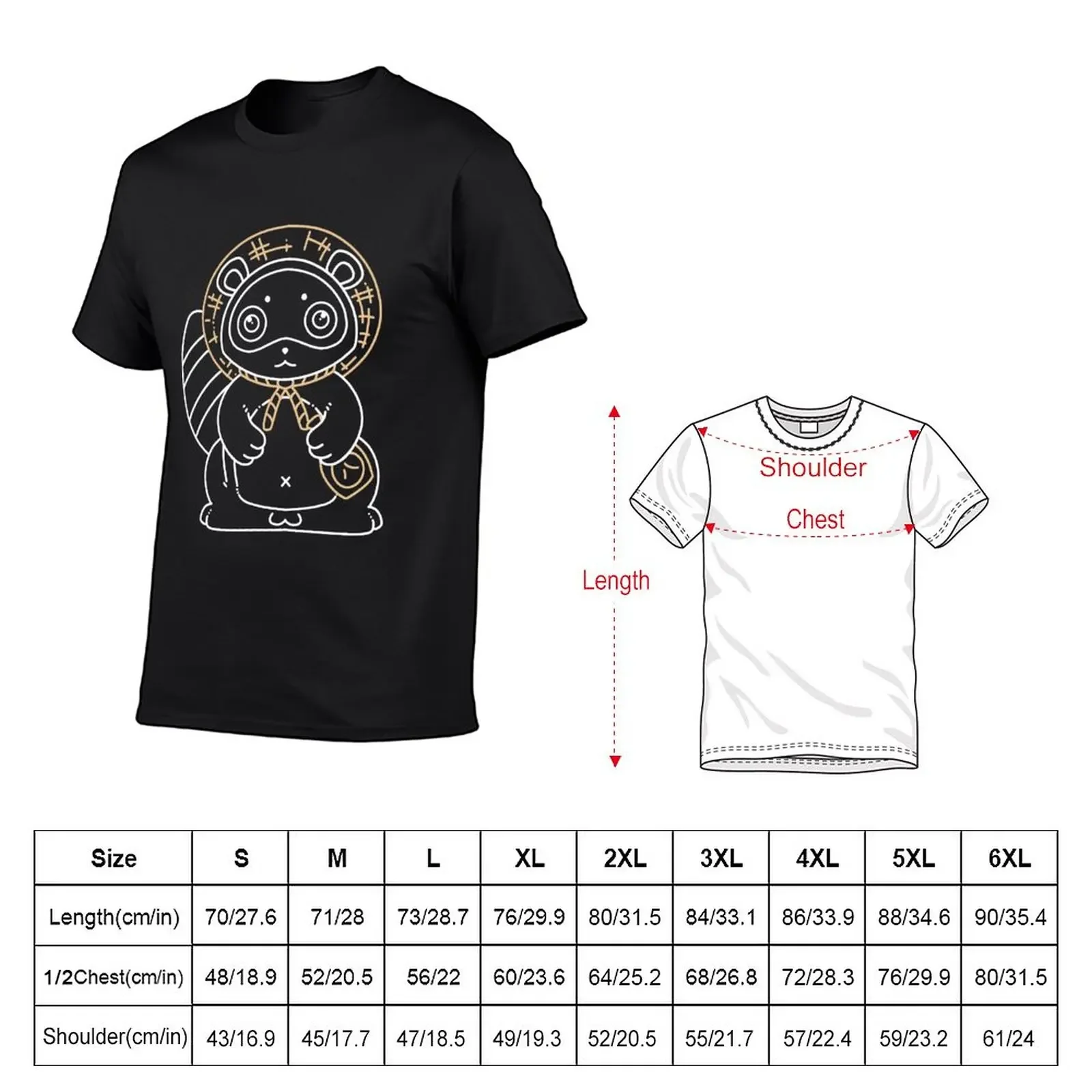 Tanuki T-Shirt kawaii clothes aesthetic clothes plus sizes Men's t-shirts