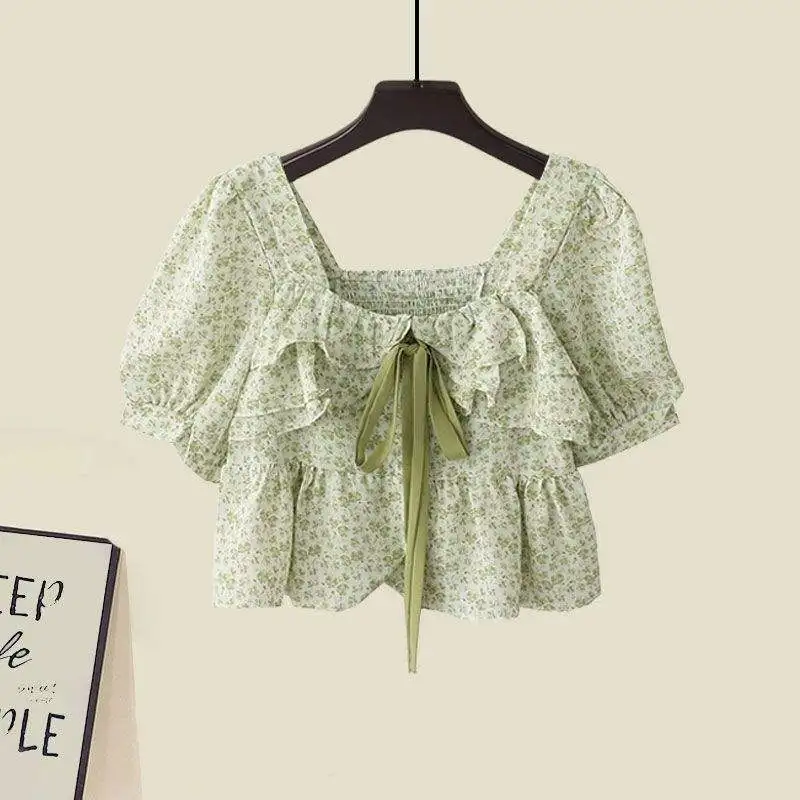 طقم Faionable Street Sle Dopane للسيدات صيفي ort Sve مع بدلة من قماش الدنيم مكونة من قطعتين شبابية وسلي #2