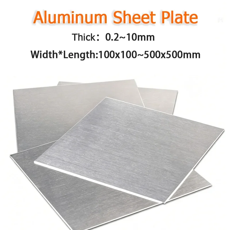 Aluminum Plate Thick 0.2/0.3/0.5/0.8/1/1.2/1.5/2/3/4/5/6/8/10mm Aluminum Alloy Plate Polished Sheet Processing Accessories