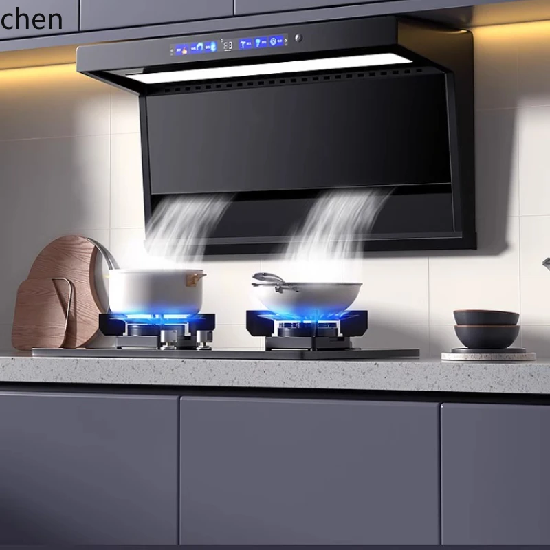 Cappa da cucina HXL per uso domestico, grande aspirazione, lato superiore, doppia aspirazione, macchina da fumo a forma di 7