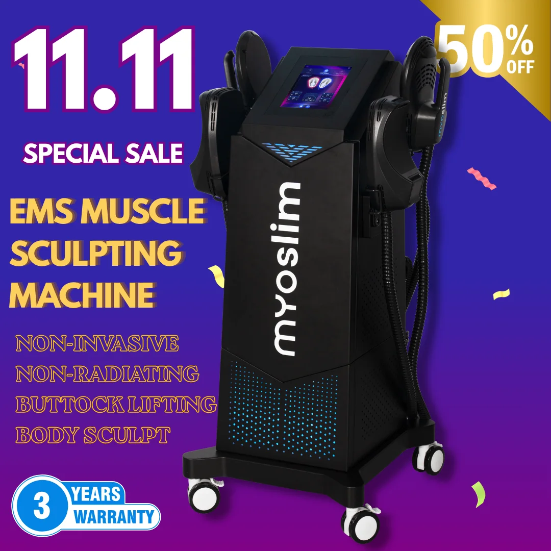 Professional Black EMS Body Sculpt Station with 4 Handles for Salon Spa Studio Muscle Tone Body Line Care Wholesale OEM ODM RoHS