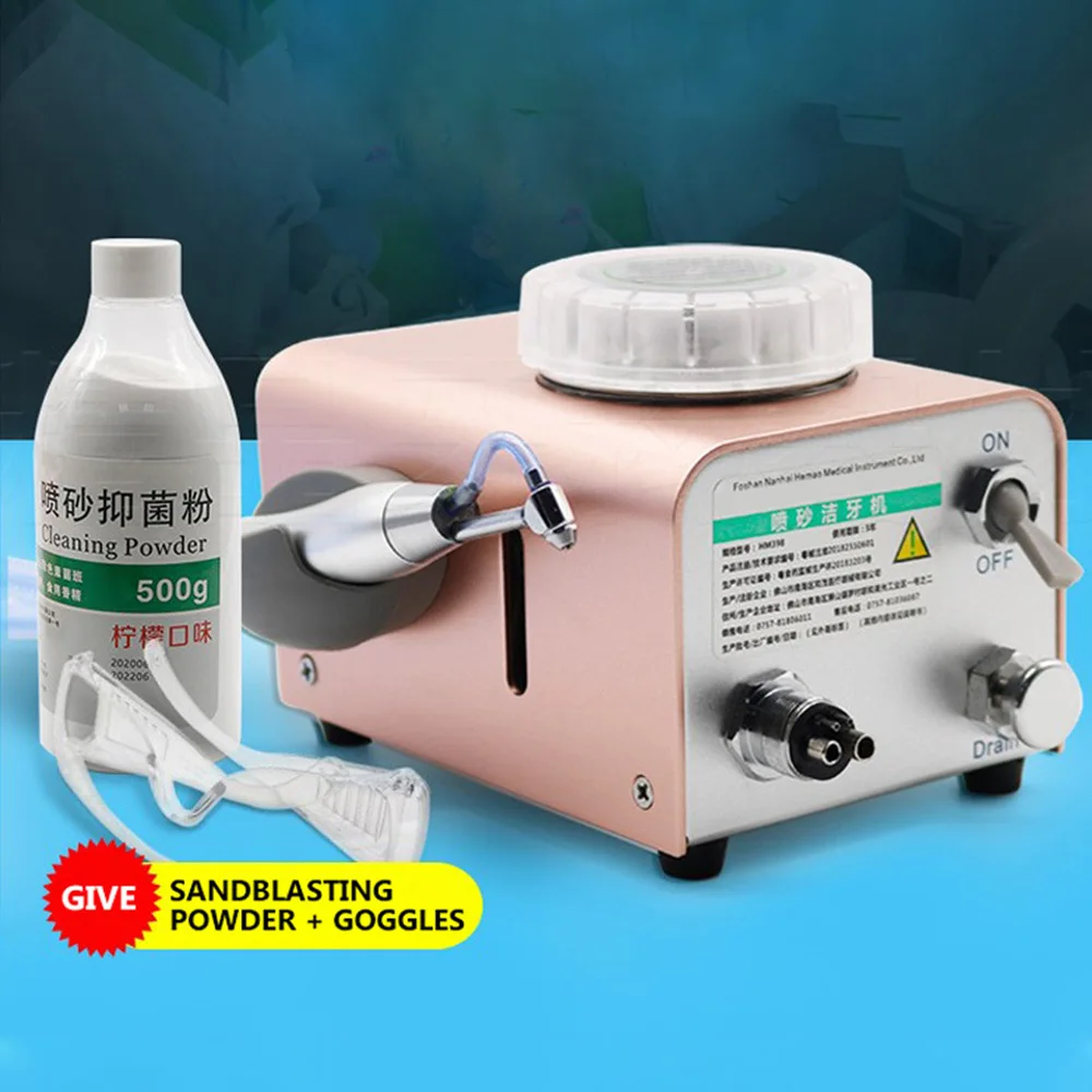 

Dental Teeth Cleaning Sandblasting Air Water Prophy Polishing Machine Oral Sandblaster Sand Blasting Scaler with Powder