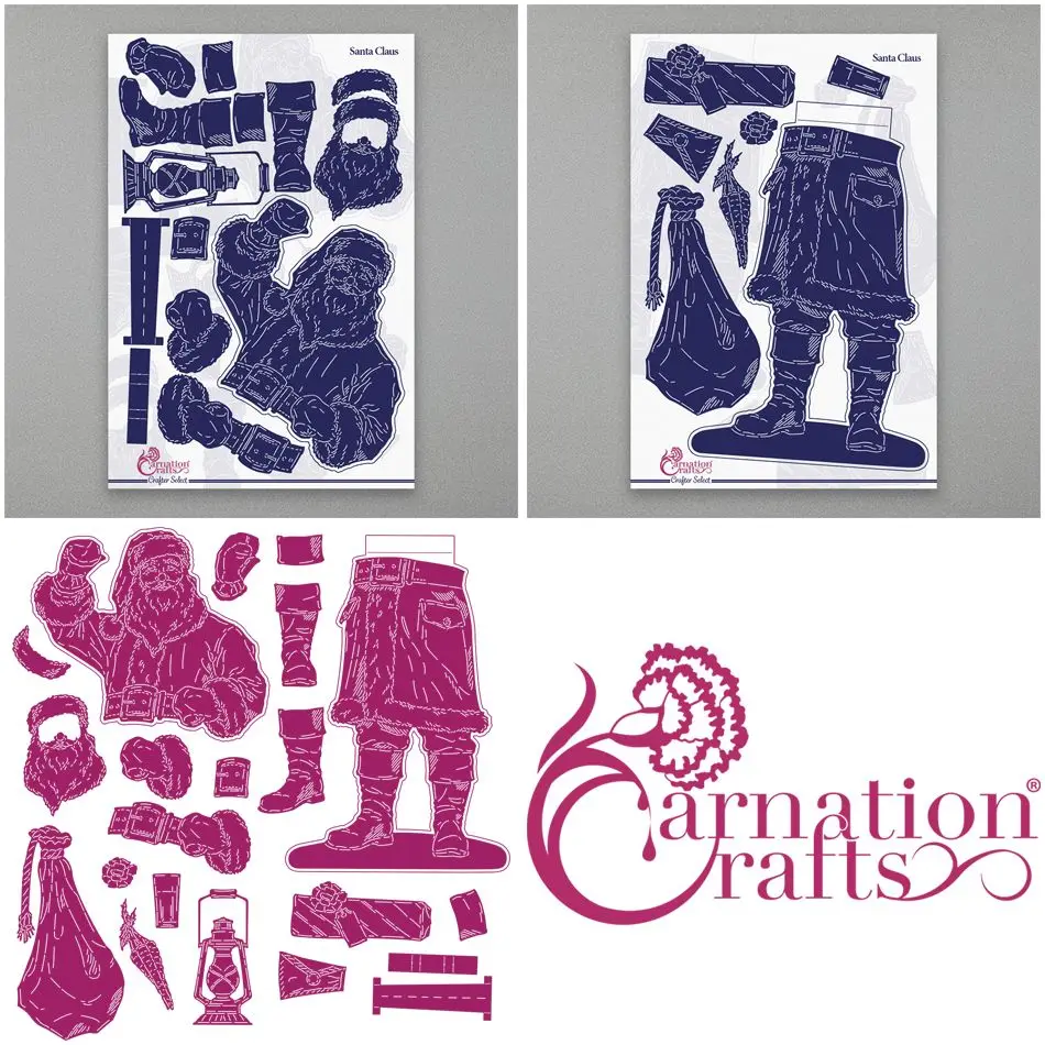 September 2026 New Oversized Lace Square Santa Claus Christmas Metal Cutting Dies DIY Scrapbook Handmade Cards Album Decoration