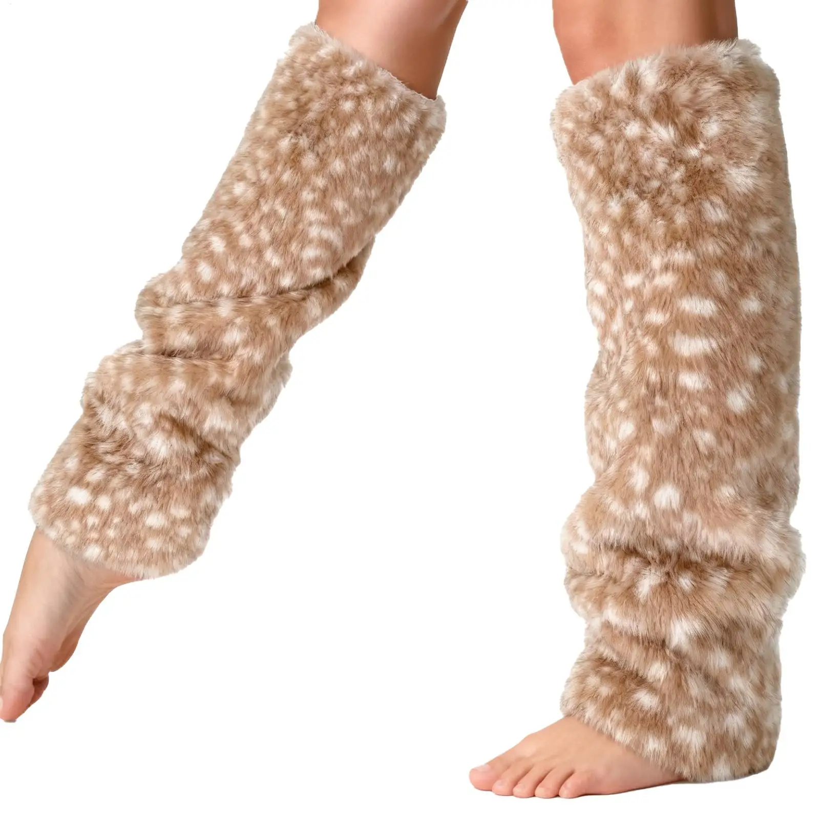 

Зимние гетры, 1 пара, теплые коричневые чулки с эластичным милым принтом оленя, зимние гетры для женщин и девочек-подростков, костюмные