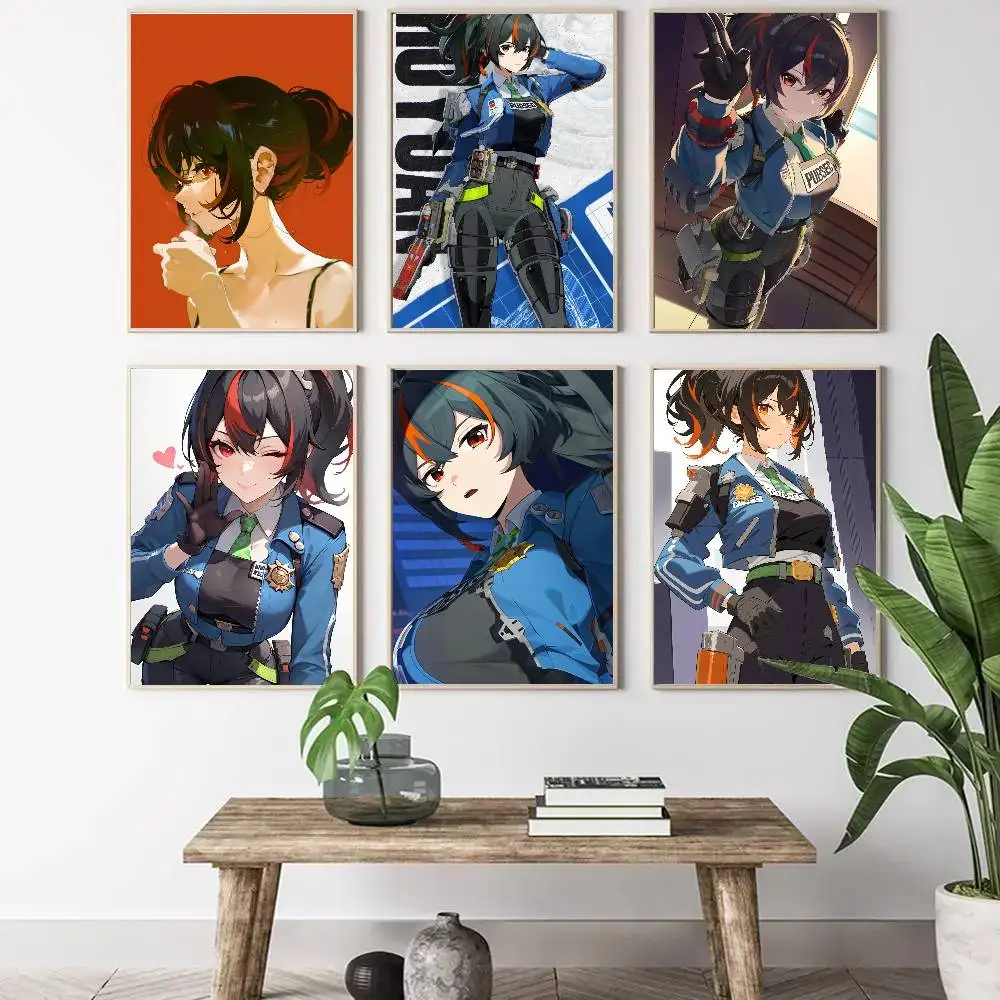 Zhu Yuan Game Zenless Zone Zero Art Sticky Wall Waterproof Home Living Room Bedroom Bar Aesthetic Decoration