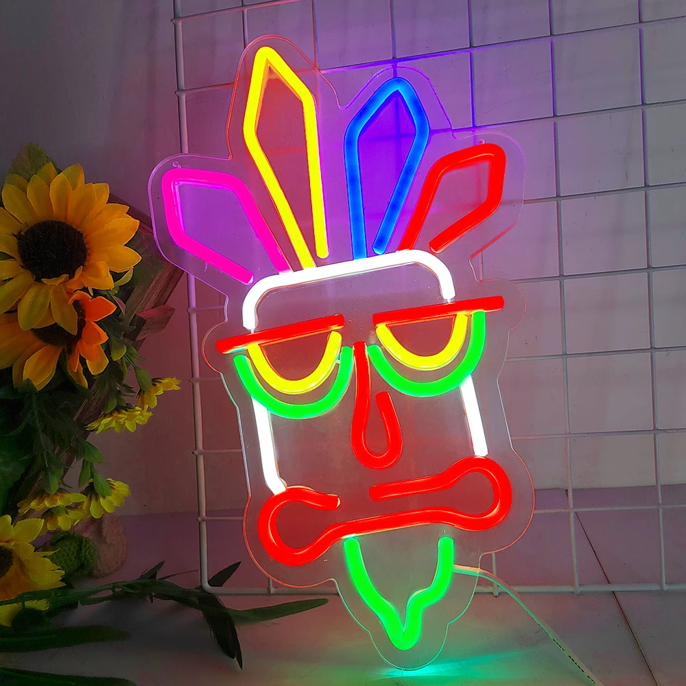 

Indian Totem Leader Neon Light Led Room Decoration Wall Light 5V Dimmable Bedroom Night Light Sign