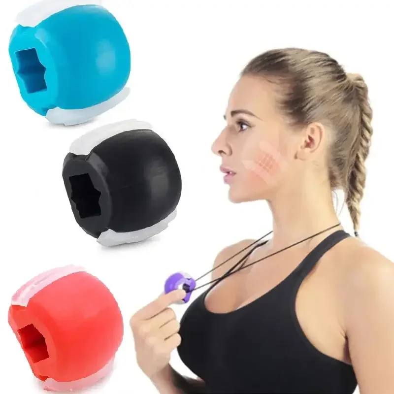 1PC Silicone Jaw Exerciser Ball - Double Chin & Facial Toning Tool w/ Resistance Training for Anti-Aging Home Gym Fitness Device