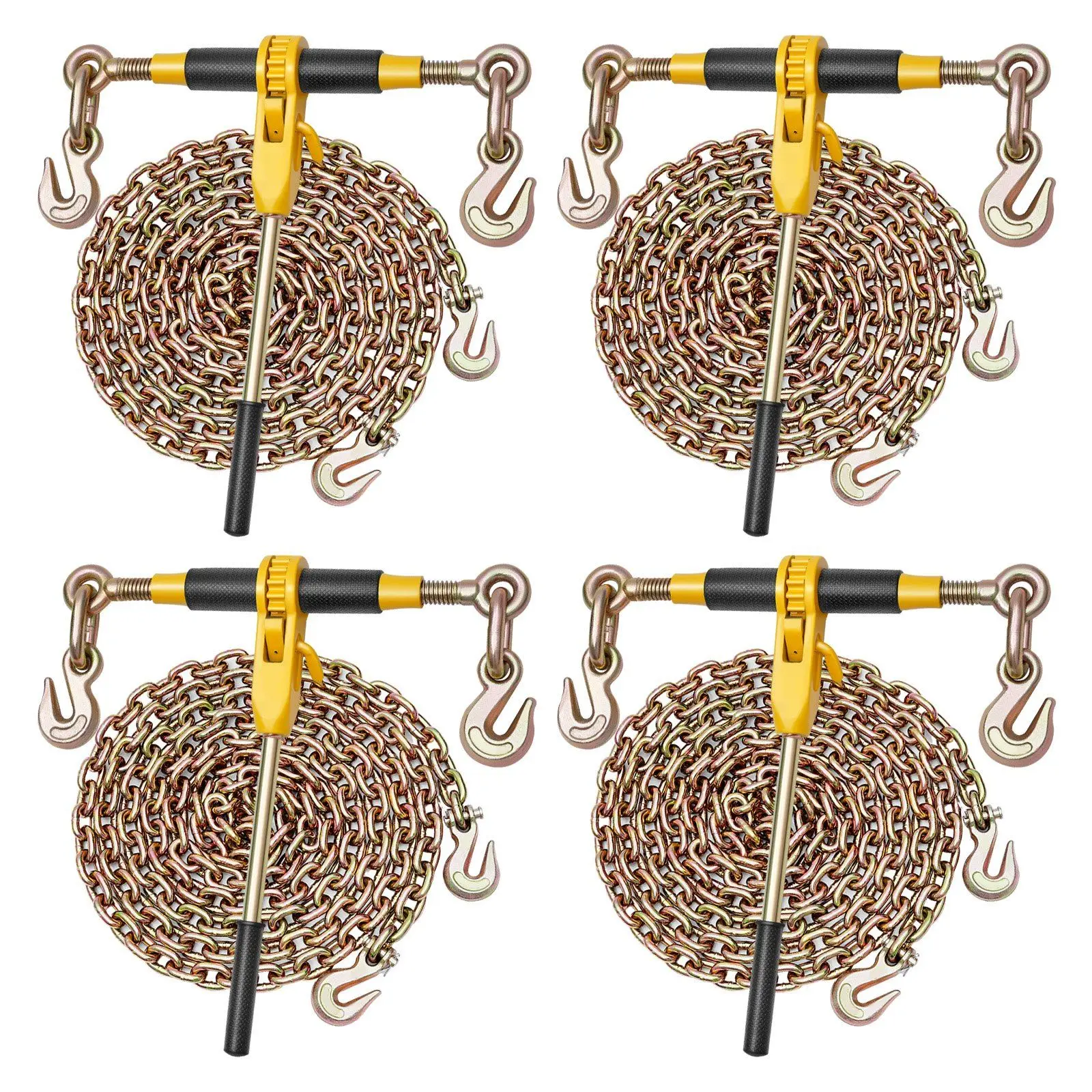 

Цепной стяжной ремень с храповым механизмом, цепи G80 5/16 дюйма x 12,8 футов, рабочая нагрузка 8000 фунтов, комплект цепей и стяжных ремней, стяжное устройство.