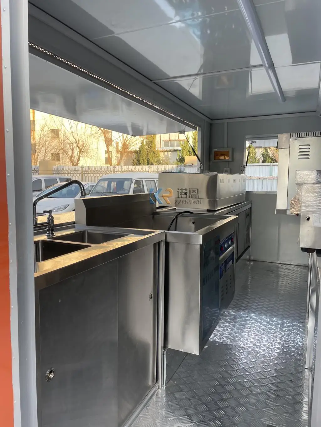 CE Doppio servizio Pizza Caffè Vendita Rimorchio alimentare Caffè di strada Camion fast food Mobile Gelato Distributore automatico Chiosco Carrello per alimenti