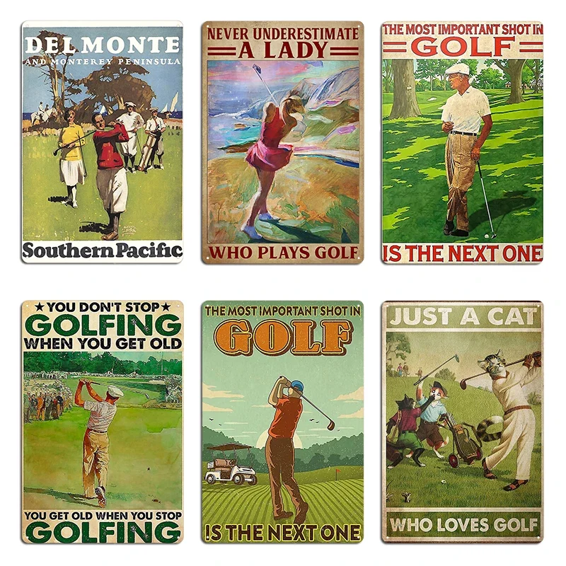Aiming The Most Important Shot In Golf Is The Next One Never Underestimate A Lady Who Plays Golf Metal Iron Tin Sign Poster