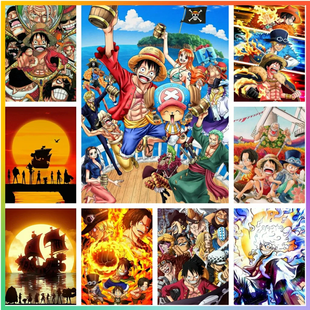 One Piece rufy Anime Japan Cross Stitch Diamond Painting 5D DIY Art Pattern Puzzle mosaico ricamo Home Decor New Cross