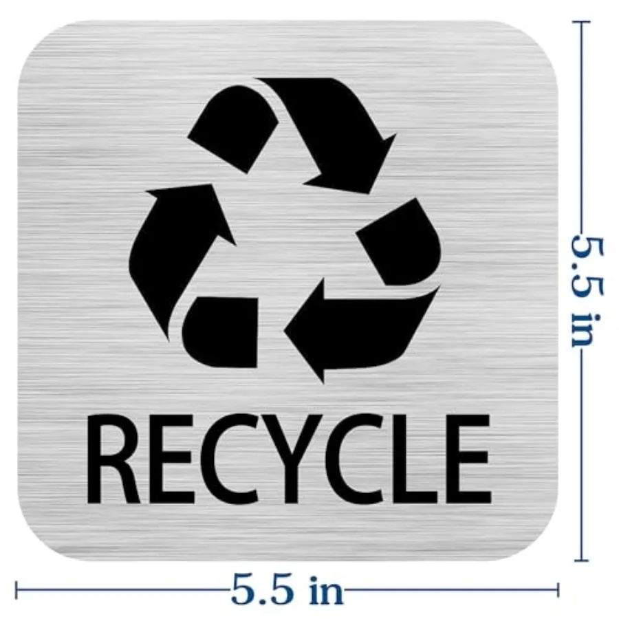Recycle and Trash Magnets Sticker for Recycling Bins and Kitchen Cans, 2 Magnetic Sticker Adhesives for Garbage Containers, Out