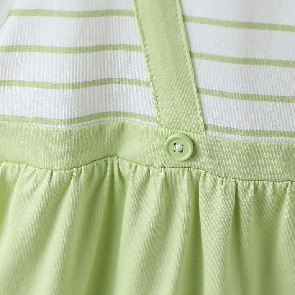 بدلة قفز صيفية لطيفة على شكل ديناصور مكونة من قطعتين من القطن بأكمام قصيرة