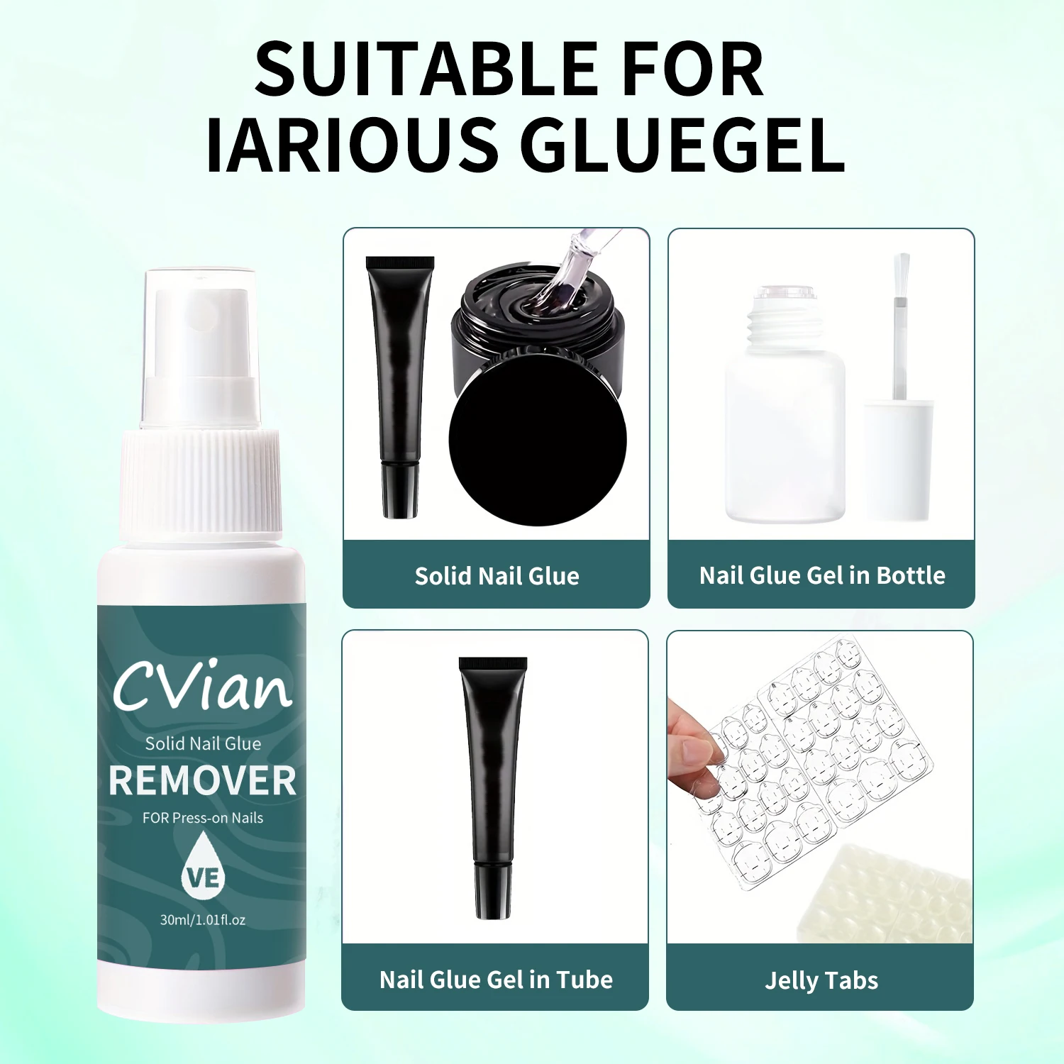 Suitable for Fake Nails Nail Glue Remover, Quick Dissolving Adhesive Remover, Easy to Remove Acrylic Nails and Press-On Nails image 3