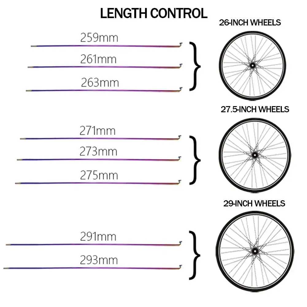 12pcs Spokes Wire With Nipples Wheel MTB Road Bike Stainless Steel High Strength Bike Spoke For 26/27.5/29 Inch