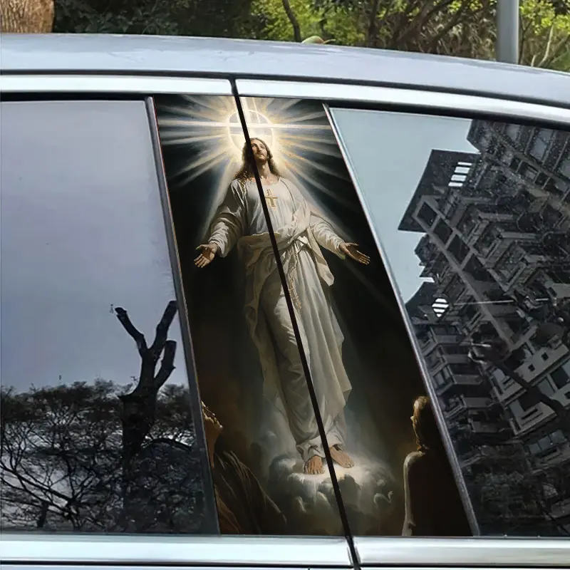 

1PC Jesus Car Stickers Auto B Pillar Waterproof Christian Decoration Cover Scratches DIY Car Doors Pillar Sunscreen Vinyl Decals