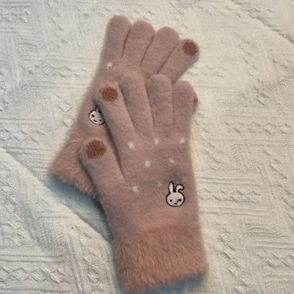 Modische verdickte Winterhandschuhe, winddicht, kältebeständig, warme Handschuhe, weiche Fleece-Touchscreen-Handschuhe für Damen