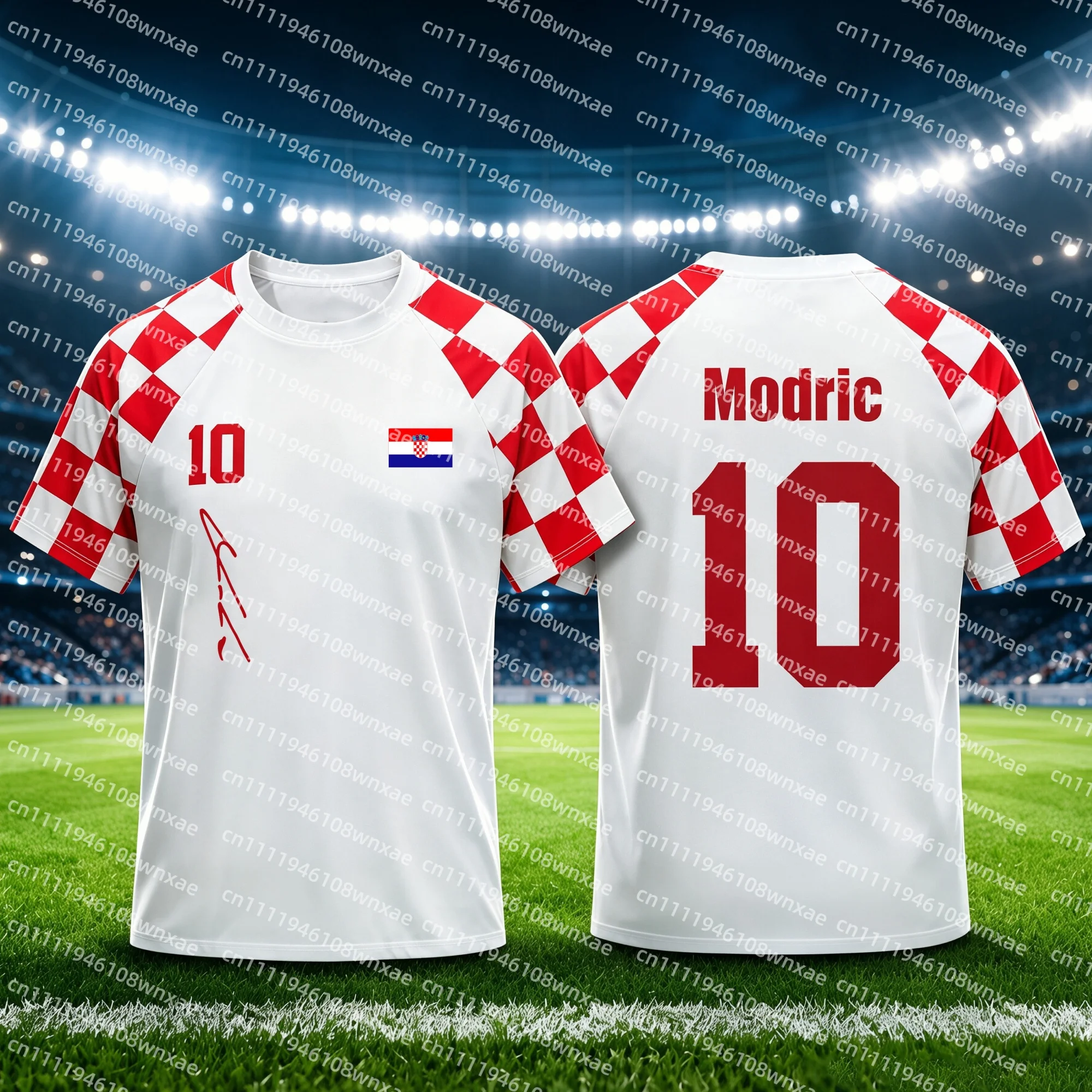 Explosions Summer Modric NO.10 Fußball-Schnelltrocknendes T-Shirt, alle Größen, kurzärmelig, O-Ausschnitt, Fußball-Fans-Jersey – Detail 3
