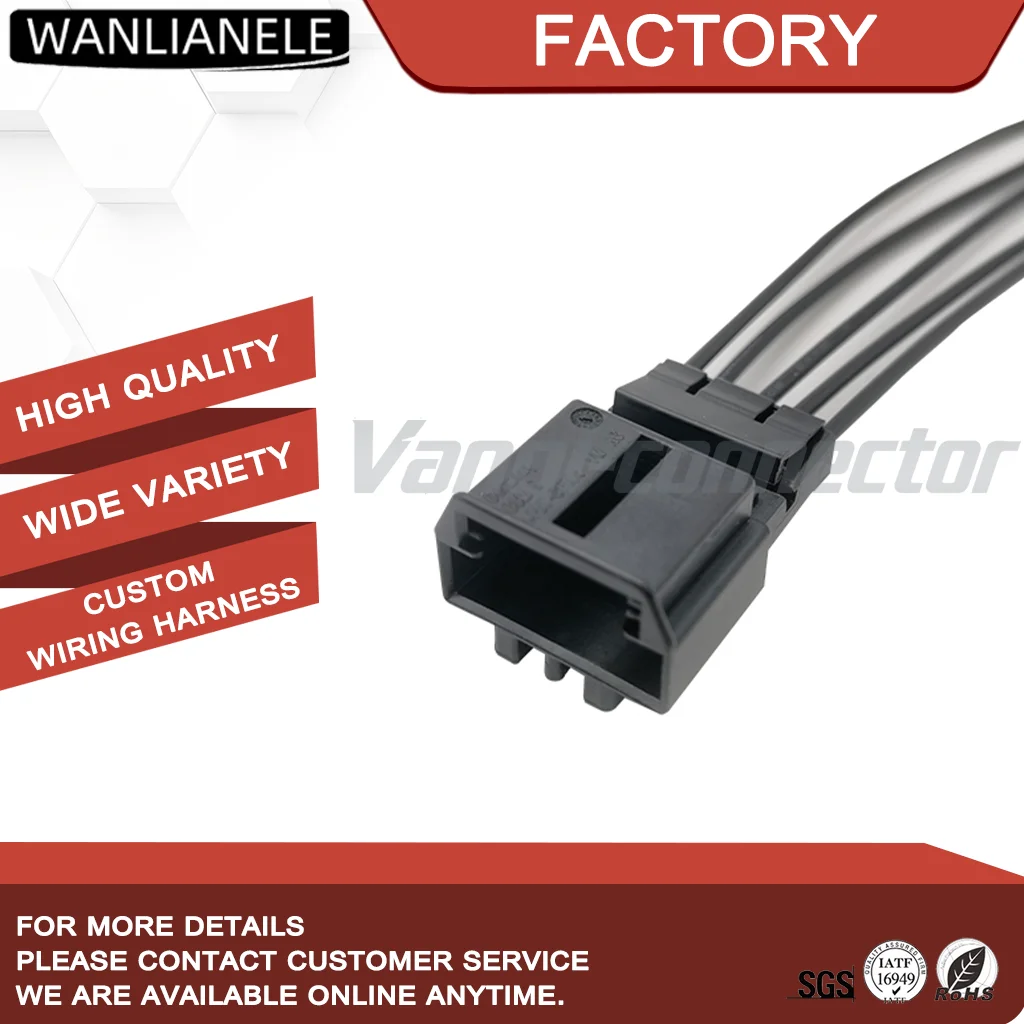 50set 5G0972715 5Pin Automotive Electrical Connector Male Plug Black Car Wiring Harness 0.6 Series With 15cm Wires