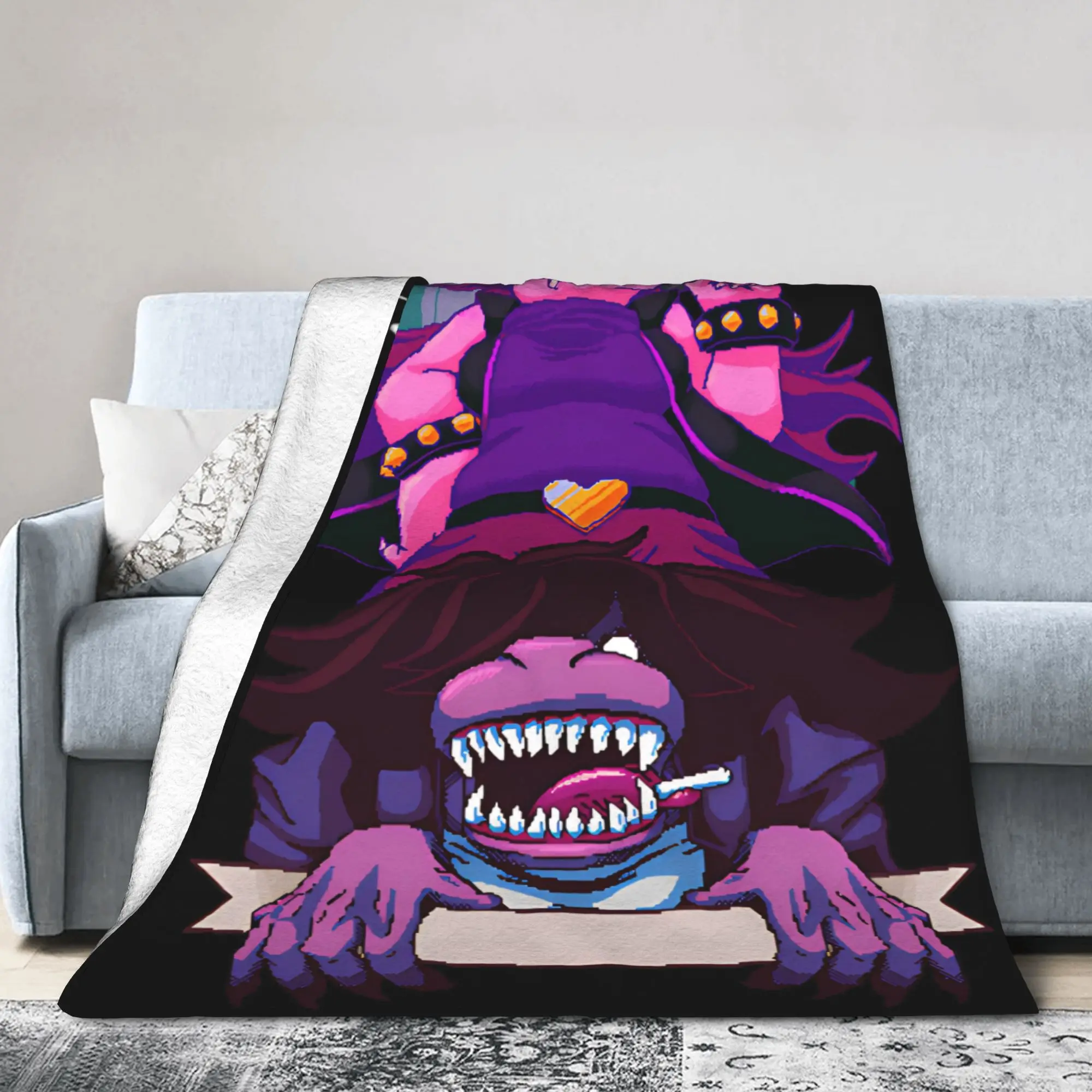 Susie Deltarune Blankets Quality Super Warm  Throw Blanket Autumn Camping Living Room Funny Bedspread
