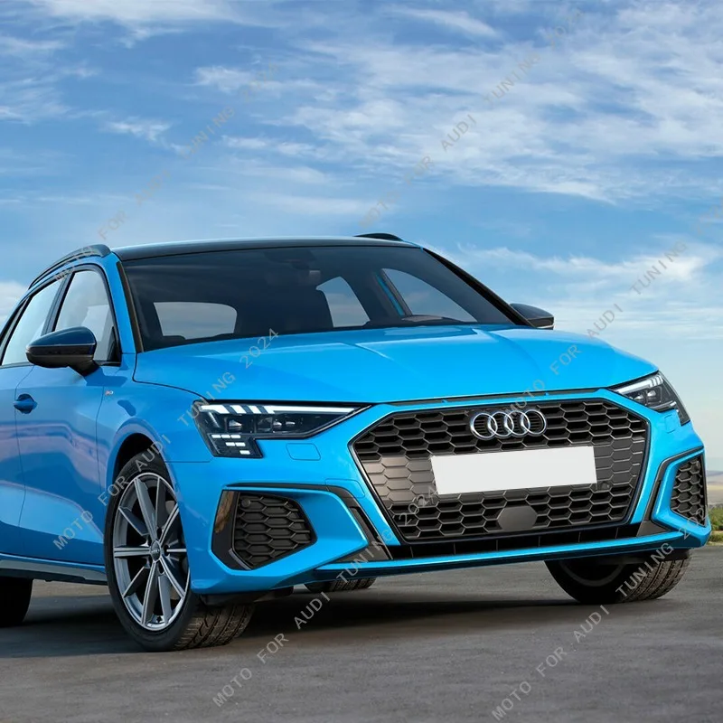 For Audi A3 Sportback 2021-2024 Car Front Siad Air Intake Frame Grille Trim Front Side Foglight Spoiler Stickers Bodykti Tuning