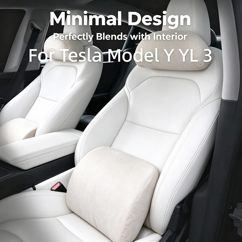 For Tesla Travel Pillow Model Y YL 3 Highland juniper All‑season Soft Neck Cushion Memory Foam Lumbar Support Car Accessories