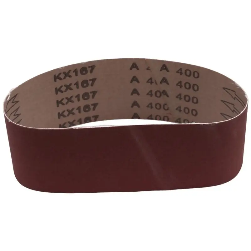 ABFU-3X21 Inches(75X533mm) Aluminum Oxide Sanding Belt 30 Pack Sanding Belts ( 80 120 180 240 400 Grits) For Belt Sander