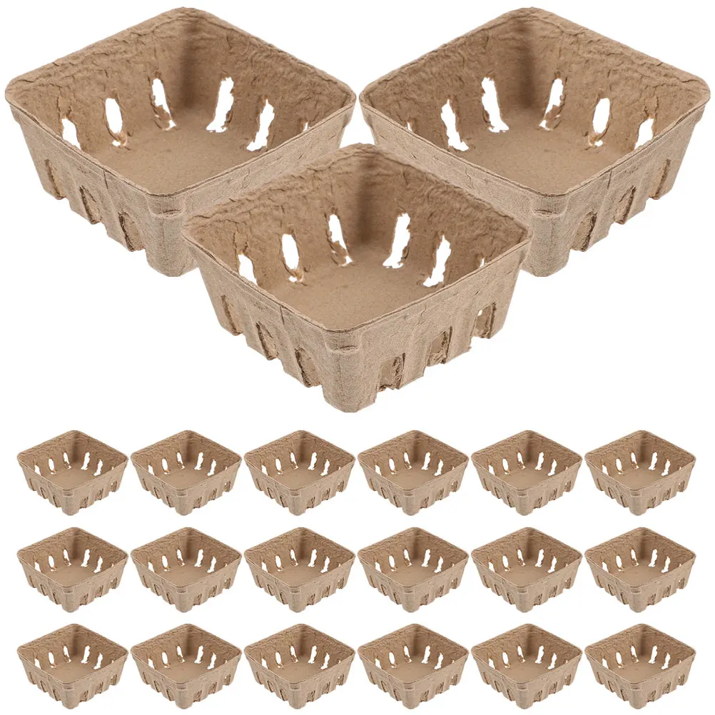 

30 Pcs Fruit Basket Berry Containers Cranberry Paper Fridge Veggie Tray Storage Produce Boxes Strawberries