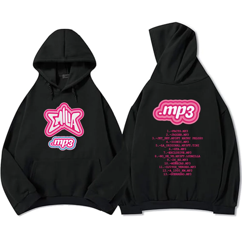 Clothes MP3 Emilia Mernes Hoodies Graphic Printing Sweatshirts Winter Casual Loose Long Sleeve Sudaderas Pink Unisex Soft Hoodie