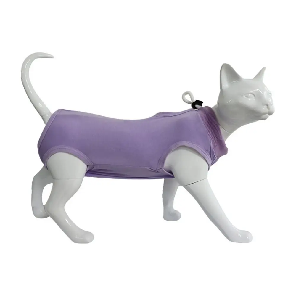 

Washable Soft Cat Recovery Suit Prevent Lick Easy To Wear Weaning Jumpsuit Anti Bite Adjustable Cat Neutering Wear Kitten
