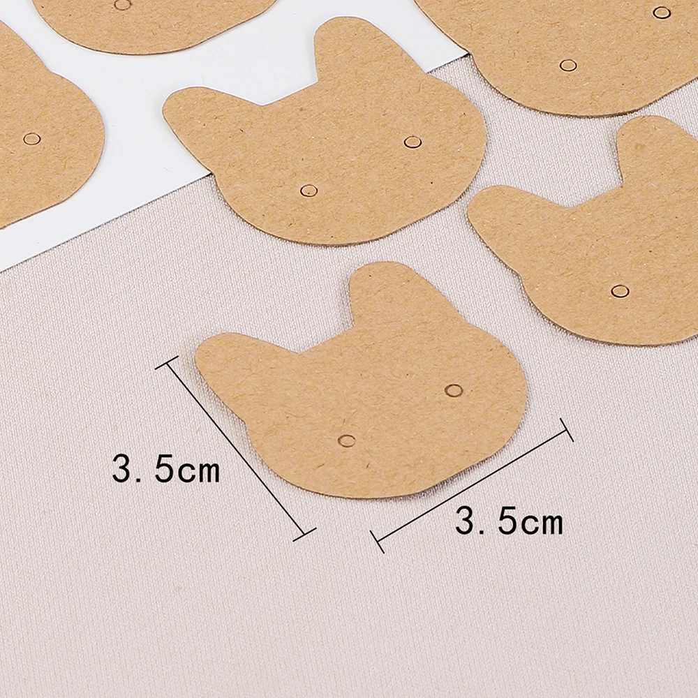50 Stück 3,5 x 3,5 cm Katzen-Ohrringe, Ohrstecker, Grafikkarte für Halsketten, Schmuck, Verpackungen, Kartons – Detail 1