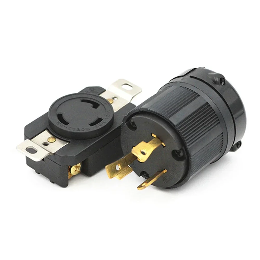 3Wire Replacement Plug NEMA L6-30P Connector CULus Certified Equipment Nylon External Cord Clamps Ribbed Nylon Body