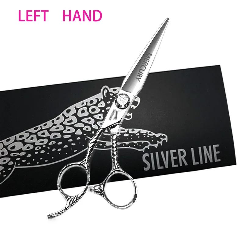 left handle scissors hair scissors thinning 440C 6.0 Inch professional Barber cut hairdressing cutting set s Shears scissors