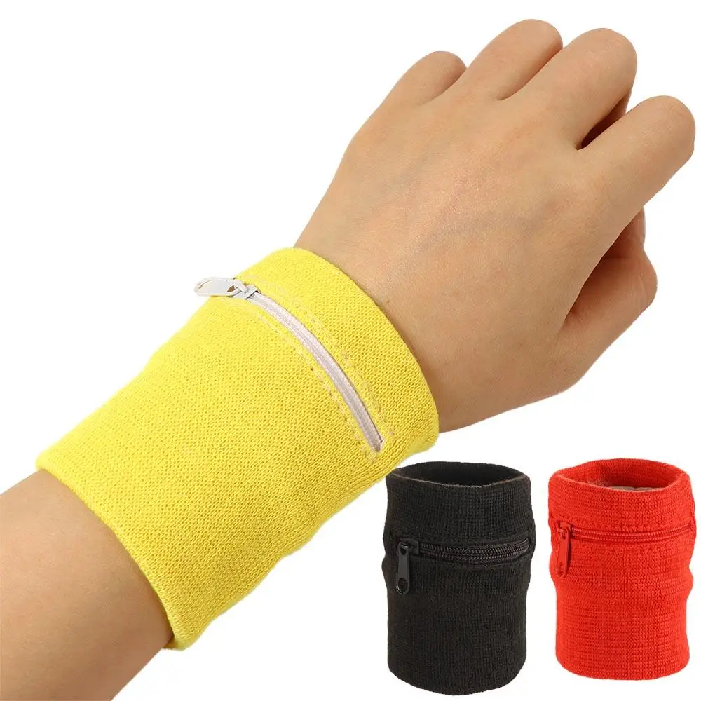 Cycling Safe Sweat Band Wrist Wallet Breathable Hand Guards Zipper Wrist Pouch Wrist Purse Bag Running Wristband Arm Band Bag