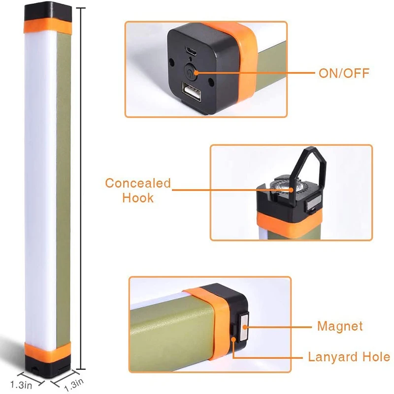 LED Camping Emergency Lights USB Rechargeable Mosquito Repellent Work Light Outdoor Camping Lamp Hanging Magnetic Flashlight